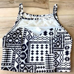 Tribal Mesh Crop Top